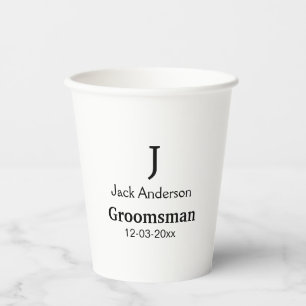 名シンプルミニマル前groomsmanの追カスタム加 紙コップ