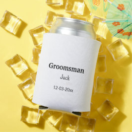 名シンプルミニマル前groomsmanの追カスタム加 缶クーラー