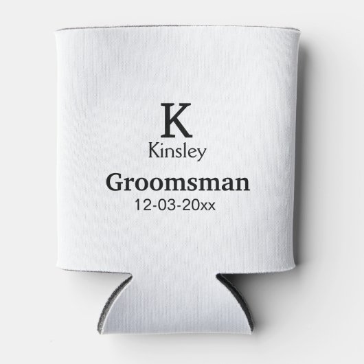 名シンプルミニマル前groomsmanの追カスタム加 缶クーラー (正面)