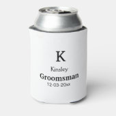名シンプルミニマル前groomsmanの追カスタム加 缶クーラー (缶裏面)