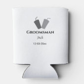 名シンプルミニマル前groomsmanの追カスタム加 缶クーラー (裏面)
