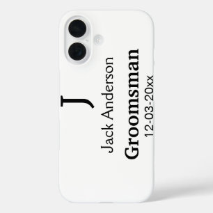 名シンプルミニマル前groomsmanの追カスタム加 iPhone 16ケース