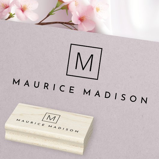 名シンプルモダンモノグラム ラバースタンプ