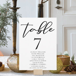 名シンプル付き黒タイポグラフィテーブル番号