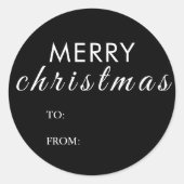 名シンプル前からクリスマスのお祝い ラウンドシール (正面)