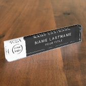 名シンプル前とタイトル付きモダンのロゴ デスクネームプレート (側面)