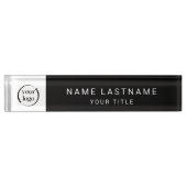 名シンプル前とタイトル付きモダンのロゴ デスクネームプレート (正面)