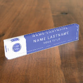 名シンプル前とタイトル付きモダンのロゴ デスクネームプレート (側面)