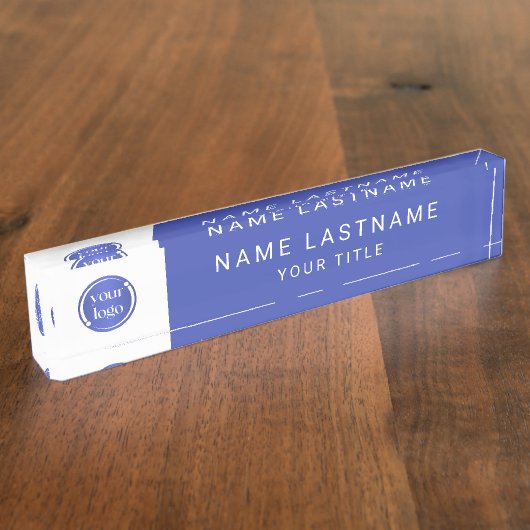 名シンプル前とタイトル付きモダンのロゴ デスクネームプレート (側面)