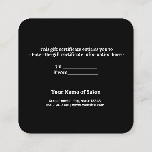 名シンプル前のアドレスの追加文字のロゴdis コーリングカード (裏面)