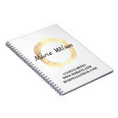 名シンプル前の追加エレガントグリッターノート ノートブック (右側)