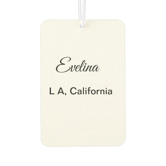 名シンプル前の追加ミニマル文字プレイスシティクスト カーエアーフレッシュナー (裏面)