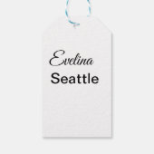 名シンプル前の追加ミニマル文字プレイスシティクスト ギフトタグ (裏面)