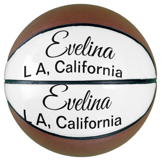 名シンプル前の追加ミニマル文字プレイスシティクスト バスケットボール (正面)
