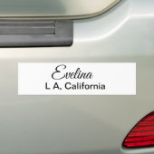 名シンプル前の追加ミニマル文字プレイスシティクスト バンパーステッカー (車上)