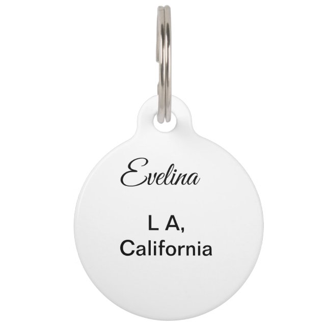 名シンプル前の追加ミニマル文字プレイスシティクスト ペット　ネームタグ (正面)