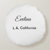 名シンプル前の追加ミニマル文字プレイスシティクスト ラウンドクッション (裏面)