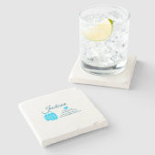 名シンプル前の追加ミニマル文字プレイス市内電話 ストーンコースター (横)