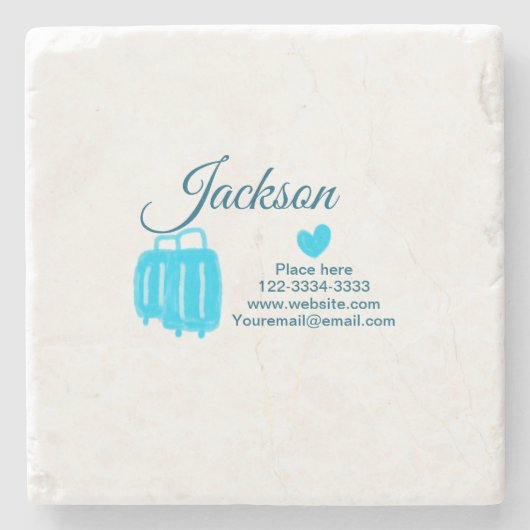 名シンプル前の追加ミニマル文字プレイス市内電話 ストーンコースター (正面)