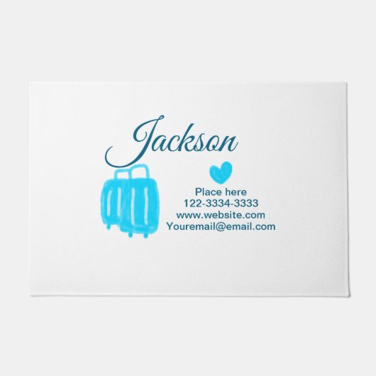 名シンプル前の追加ミニマル文字プレイス市内電話 ドアマット (正面)