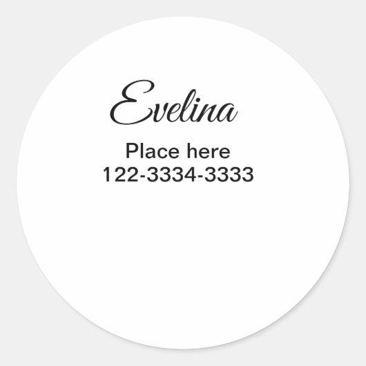 名シンプル前の追加ミニマル文字プレイス市内電話 ラウンドシール (正面)