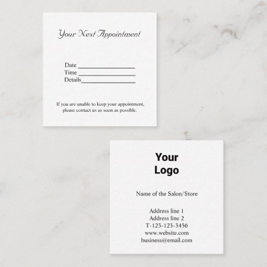 名シンプル前の追加文字写真の指定 予約カード (正面/裏面)