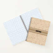 名シンプル前を付けた円の模様ベージュ ノートブック (内部)