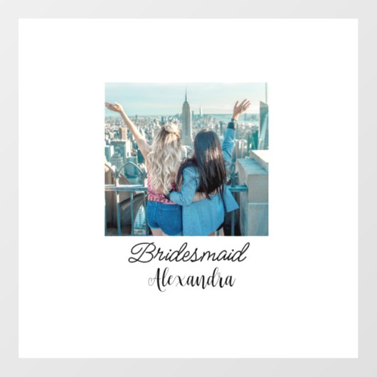 名シンプル前を追加ミニマルphoto bridesmaid name ウィンドウサイン (シート)