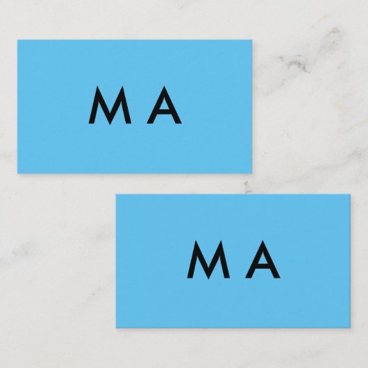 名シンプル前文字の男性を追加するモノグラミニマルム 名刺 (正面/裏面)