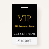 名シンプル日VIP All Access Pass Concert バッジ (正面)