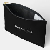 名シンプル白黒モノグラム アクセサリーポーチ (見開き)