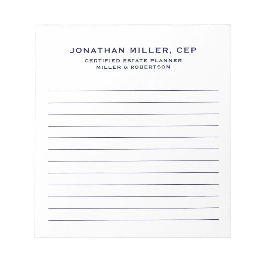 名シンプル称会社 ノートパッド (正面)