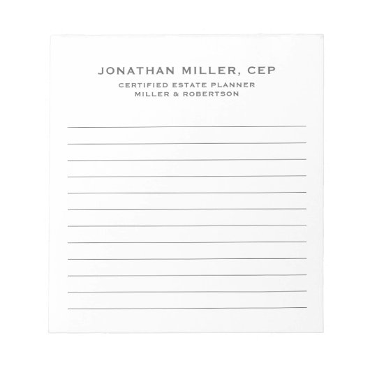 名シンプル称会社 ノートパッド (正面)