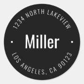 名スタイリッシュはっきりした前と循環文字 ラウンドシール (正面)