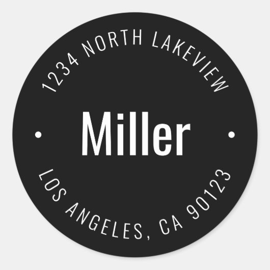 名スタイリッシュはっきりした前と循環文字 ラウンドシール (正面)