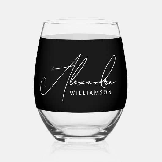 名スタイリッシュエレガント前 ステムなしワイングラス (正面)