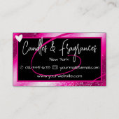 名スタイリッシュガーリー前でハンドメイドされたピンクのフレームハート 名刺 (裏面)