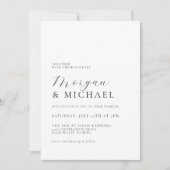 名スタイリッシュシンプルミニマルクラシック結婚名 招待状 (正面)