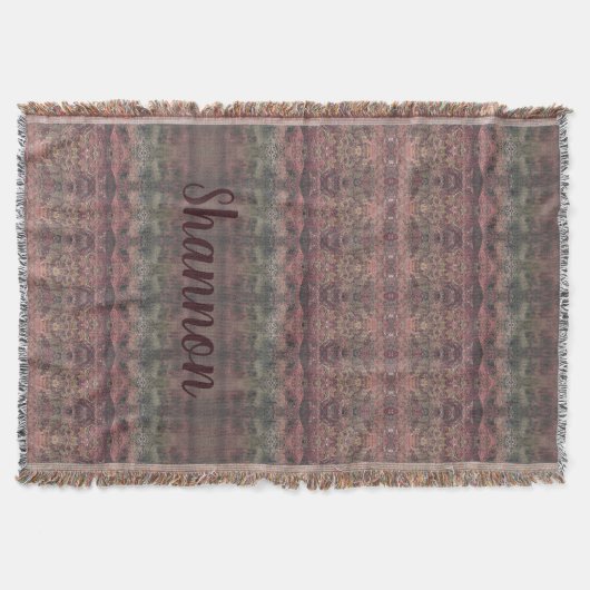 名スタイリッシュパターン(の模様が)ある前タイポグラフィ付きデザイン スローブランケット (正面)
