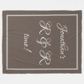 名スタイリッシュパーソナライズされた前素朴「R & R time」 フリースブランケット (正面(横))