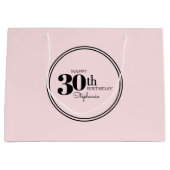 名スタイリッシュフェミニン前の30歳の誕生日パーティー ラージペーパーバッグ (正面)
