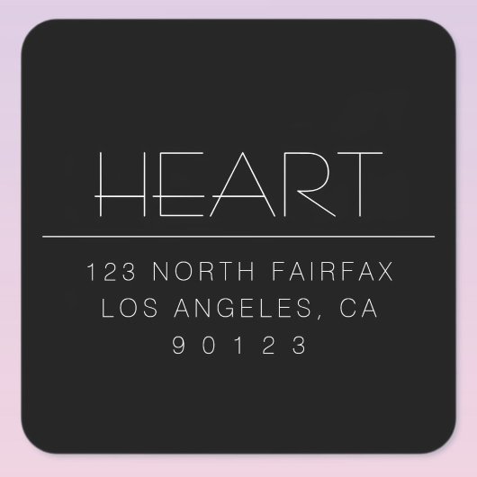 名スタイリッシュミニマルモダン前 |黒 スクエアシール