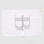 名スタイリッシュモダン前とモノグラム ゴルフタオル (横)