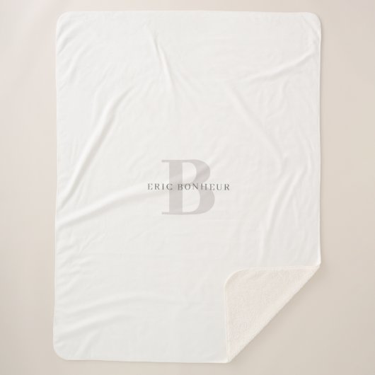 名スタイリッシュモダン前とモノグラム シェルパブランケット (正面)