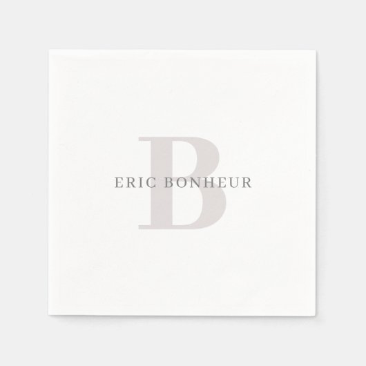 名スタイリッシュモダン前とモノグラム スタンダードカクテルナプキン (正面)