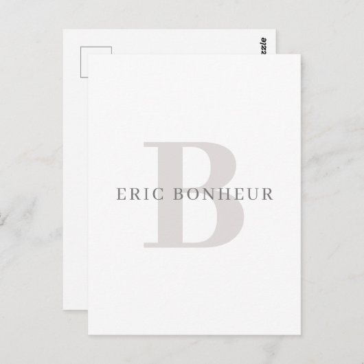 名スタイリッシュモダン前とモノグラム ポストカード (正面/裏面)