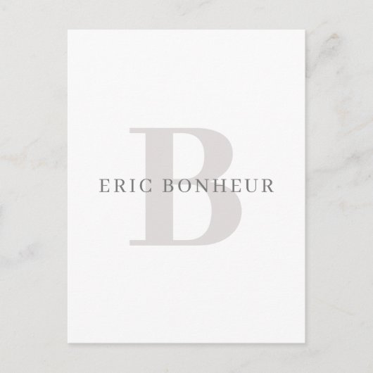 名スタイリッシュモダン前とモノグラム ポストカード (正面)