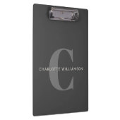 名スタイリッシュモノグラムの前プロフェッショナル黒灰色 クリップボード (右)