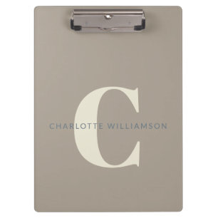 名スタイリッシュモノグラムの前プロフェッショナルTaupe Brown クリップボード