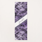 名スタイリッシュ前の紫葉の熱帯グリッター ヨガマット (正面)